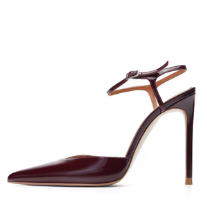 Women Ankles Strap Satin Shoes High Heels Pumps Dress Pointed Toe Big Size 45 Wide Fit <b>Sandals</b> - Product Image 5