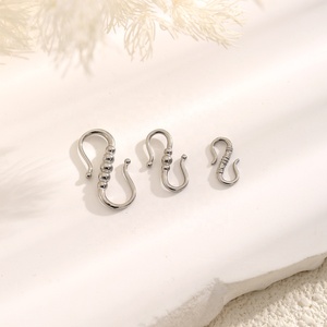 S Hook Clasp Connector | 18K PVD Gold Plated Stainless Steel <b>Beaded</b> S Clasp for DIY <b>Bracelet</b> Necklace Jewelry <b>Making</b> - Product Image 3