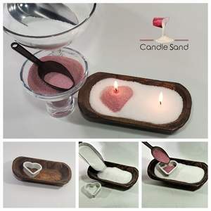 Kit de fabrication de bougies en sable LANJO DIY, sable coloré pour bougies avec bol en bois, moule et mèches pour la décoration de la maison, les mariages et les fêtes - Product Image 4