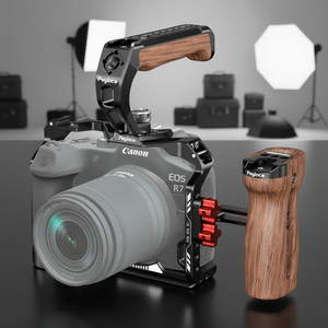 Kit Kandang Kamera Anti Gores Poyinco untuk EOS R7 dengan Pegangan Atas dan Pegangan Samping, Rig Paduan Aluminium dengan Cold Shoe - Product Image 1
