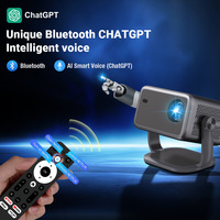 Projecteur 4K L018 300ANSI Natif 1080P Mise au point automatique et correction trapézoïdale 360 °   Système de cinéma maison portable extérieur avec rotation, Android 11, BT 5.2, WIFI6
