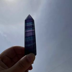 Natural Fengshui Wands Quartz Crystals Stones Points Gemstone Stone Crafts Semiprecious Rainbow Fluorite Tower Crystal <b>Gift</b> - Product Image 3