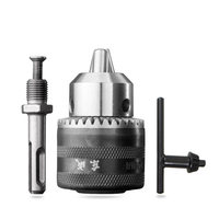 Mandrin de perçage auto-centrant Dongcheng à 3 mors, trou traversant, précision 0,05 mm, serrage manuel/auto-verrouillage, queue carrée en fer