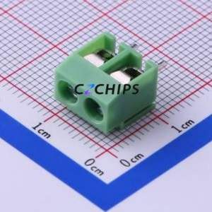 KF126-5.0-2P Screw Terminal Block Through hole Component (THT),P=5mm Connector 1x2P 5mm Green Through Hole - Product Image 1