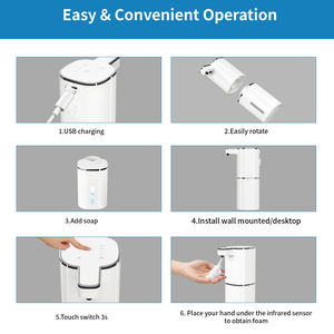 OEM/ODM Benutzer definiertes Logo Automatischer Seifensp ender 420ml Berührungs loser Schaums eifen spender Geschirr Hands eifen spender für Haushalts badezimmer - Product Image 4