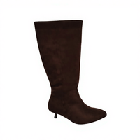 Stivali Invernali da Donna Stile Italiano al Ginocchio con Punta Affusolata in Pelle PU e Tacco Alto - OEM/ODM Personalizzati Direttamente dalla Fabbrica