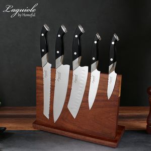 طقم سكاكين سانتوكو ياباني من 5 قطع بمقبض خشبي مريح وشفرات من الفولاذ عالي الكربون حادة ومتينة - Product Image 2