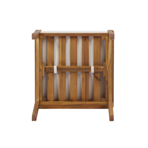 Modern Outdoor <b>Dining</b> Chairs Set of 2 Acacia Wood Patio <b>Armchair</b> with Natural Wickers Cream Washable Cushion Adjustable Height - Product Image 6