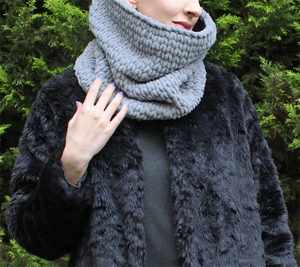 SZ1209 cadeau de noël <span class=keywords><strong>tricoté</strong></span> à la <span class=keywords><strong>main</strong></span> grosse écharpe <span class=keywords><strong>Snood</strong></span> cache-cou amical confortable Chenille hiver infini écharpe pour hommes femmes - Product Image 3