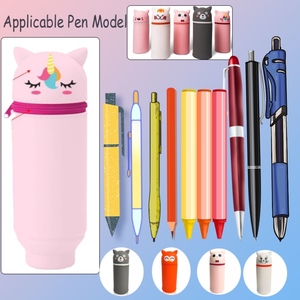 Đáng yêu phim hoạt hình <span class=keywords><strong>Kitty</strong></span> Silicone văn phòng phẩm chủ cho sinh viên an toàn BPA-free bút chì túi và quà tặng cho trẻ em - Product Image 5