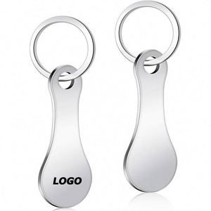 Llavero Personalizado de Acero Inoxidable con Forma de Carrito de Compras y Logotipo - Regalo Promocional de Metal para Supermercado - Product Image 1