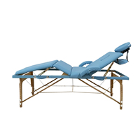 Table de massage pliante en bois à 4 sections, réglable, avec éponge haute densité, couleur et logo personnalisables, idéale pour salon, école, entrepôt