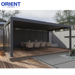 Kits de <span class=keywords><strong>pergola</strong></span> 3x3 3x4 <span class=keywords><strong>3x5</strong></span> 3x6 4x3 4x4 4x5 4x6 5x3 5x4 en <span class=keywords><strong>aluminium</strong></span> motorisé pour extérieur, toit à lames bioclimatique avec écran - Product Image 3