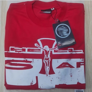 Vente directe usine – T-shirt décontracté unisexe en coton pur imprimé tendance <span class=keywords><strong>série</strong></span> Hell and Star NFC, coupe ample, manches courtes, été - Product Image 5