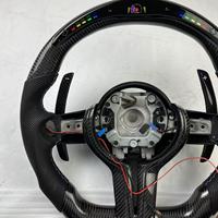 Volant de direction en fibre de carbone personnalisé avec LED pour BMW Série 1 3 5 7 X6 M6 X4 4 2 Série F10 E70 E71 F30 F20 E90 y compris les modèles