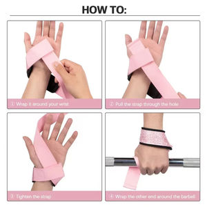 Correas de levantamiento de muñeca de tracción dura, entrenamiento de potencia de gimnasio, envolturas de soporte de muñeca de mano para levantamiento de pesas, peso muerto y entrenamiento físico - Product Image 2