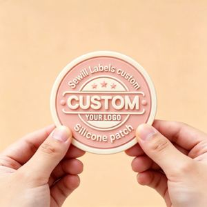Custom 3D Embossed Oval Silicone Labels, Wash-Resistant Non-Fading Brand <b>Tags</b> for Clothing & <b>Bags</b> - Product Image 2