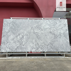 Dalle <span class=keywords><strong>de</strong></span> <span class=keywords><strong>comptoir</strong></span> en pierre frittée <span class=keywords><strong>de</strong></span> couleur effet marbre blanc super brillant 3200x1600mm pour chambre à coucher, hall, salle à manger extérieure - Product Image 1