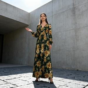 Nouvelle robe Abaya en polyester de style Dubaï, imprimé tendance, pour femmes musulmanes, vente en gros personnalisée, tenue de soirée - Product Image 2