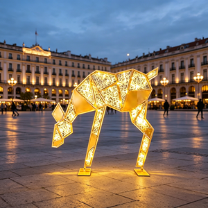 Sculpture LED <span class=keywords><strong>Lumineuse</strong></span> Géante Personnalisée Motif Cerf Robot pour Centre Commercial, Centre d'Affaires, <span class=keywords><strong>Vitrine</strong></span> et Décoration de Fêtes - Product Image 3