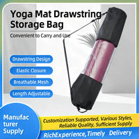 Bolsa de almacenamiento con cremallera para colchoneta de yoga de plástico, bolsillo de red para el hombro de 70 cm, ecológica, duradera, para todas las estaciones, unisex, práctica