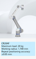 Cobot DOBOT CR20AF, charge utile de 20 kg, portée de 1700 mm, 6 axes intégrés, contrôlés par la force, pour le polissage, l'assemblage et le soudage.