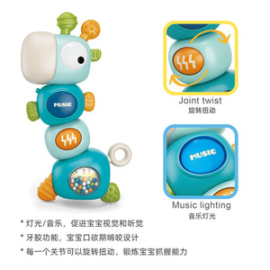 Baby Rattle <b>Music</b> Teether Toy For 0-3 Years Infants Plastic Unisex Chewable With Sound Light - Product Image 2
