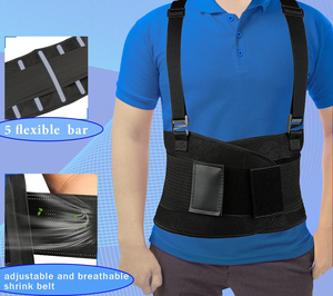 Ceinture arrière d'entraînement réglable de haute qualité soutien lombaire inférieur bretelles amovibles ceinture de soutien de soulagement de la douleur dorsale - Product Image 5