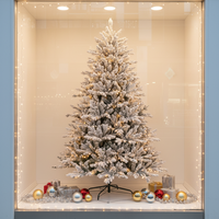 Sapin de Noël artificiel Yi Wu Factory de 1,20 m à 3 m, pré-éclairé, floqué PE+PVC, écologique, de haute qualité, avec lumières LED multicolores