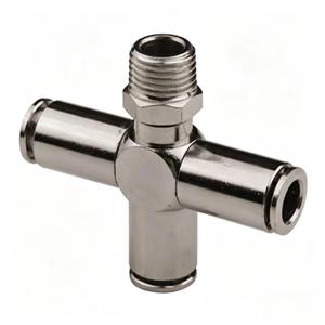 Raccord pneumatique rapide à filetage mâle de type croisé, série <span class=keywords><strong>PZR</strong></span>, en laiton massif, nickelé - Product Image 6