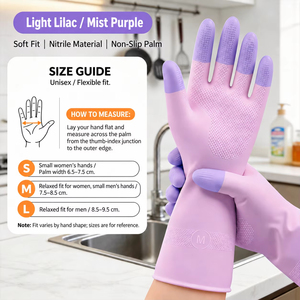 Gants de ménage en caoutchouc antidérapants, imperméables, pour la vaisselle, le nettoyage, la cuisine, la lessive - Product Image 3