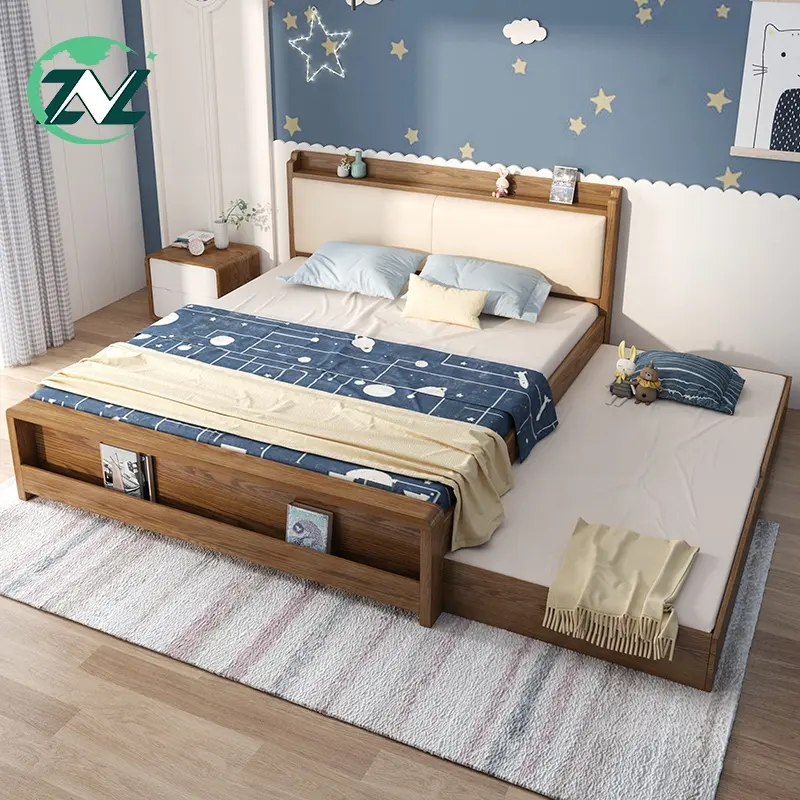 الصين المورد للتحويل سرير خشبي المنقولة سرير الغيار مع أدراج اللوح الأمامي رف للتمديد طقم سرير