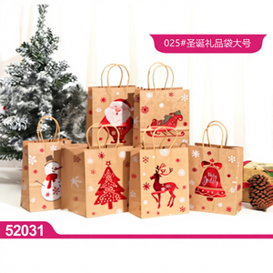 Sacs cadeaux en papier kraft de Noël de la marque Peiyong en gros avec motifs festifs, papier brun pour la saison des fêtes, Chine - Product Image 1