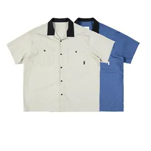 Oem New Arrival Short Sleeved Pocket Casual Turn Down Collar Men's Button Up Down Work Shirts