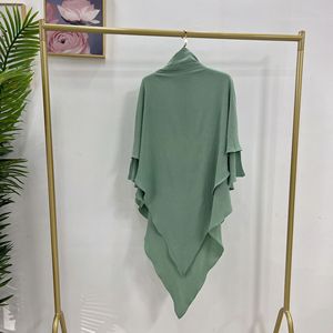 Yibaoli-hijab islámico largo para mujeres musulmanas, 2 <span class=keywords><strong>capas</strong></span>, 16 colores - Product Image 5