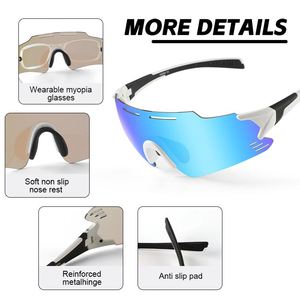 Lunettes de sport photochromiques transparentes sans monture avec logo personnalisé, changement de couleur, anti-buée, pour le cyclisme - Product Image 5