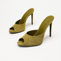 Sandales à talons hauts anti-bruit en polaire à bout ouvert pour femmes, idéales pour l'été, 6-8 cm, parfaites pour les trajets quotidiens et les longues heures debout