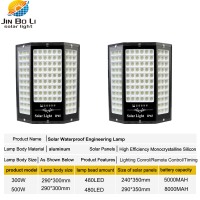 Lampe solaire de jardin en ABS de haute qualité, étanche, indice IP67, éclairage LED, fonction d'éclairage alterné, 100-200W