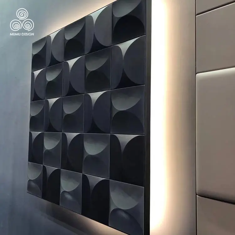 MUMU 3D 모델 질감 분할 공간 조각 가죽 장식 실내 침실 벽 사이딩 보드 패널
