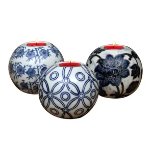 景德镇陶瓷球形几何烛台装饰烛台