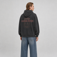 Sweat à capuche surdimensionné haut de gamme en mélange polycoton doux au toucher, style hip-hop classique, solutions de marque privée sur mesure