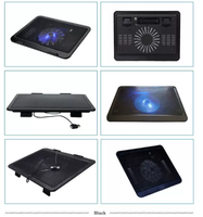 Refroidisseur pour ordinateur portable N19 14 pouces, vente directe transfrontalière, ventilateur à lumière led, usb, mini refroidisseur pour ordinateur portable, coussin de refroidissement
