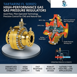Régulateur de pression de gaz en acier inoxydable à commande pilote série FL Tartarini, fonctionnement silencieux pour gaz naturel - Product Image 3