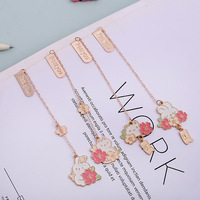 Chaîne en alliage d'animaux Sakura, lapin, dessin animé, romantique, pendentif, marqueur de Page, fournitures scolaires et de bureau, 1 pièce