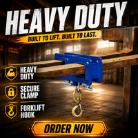 Attache de levage pour chariot élévateur à charge lourde 6600 lb, avec double poche pour fourche et boulons de centrage de sécurité, pour installations industrielles