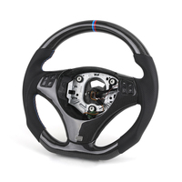 Volant personnalisé en cuir semi-perforé et fibre de carbone pour BMW Série 3 E82 E87 E88 M3 E90 E91 E92 E93 X1 E84 X5 E70