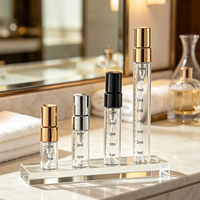 Flacon pulvérisateur rechargeable en verre borosilicate transparent de 2 ml, 3 ml, 5 ml, 10 ml avec bouchon à vis pour échantillons de parfum