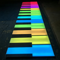 Lumières LED interactives pour sol en forme de piano, activées par la musique RGB, dalles lumineuses interactives musicales, éclairage de sol en forme de piano