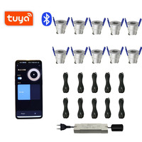 Mini projecteur de downlight led étanche 2700K IP65 DC12V AC230V 12V 3W 28mm trou coupé avec télécommande pour terrasse ou véranda