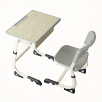 Bureau d'étude réglable en hauteur pour enfants avec tiroir à crayons et crochet pour casque, mobilier scolaire ergonomique anti-pincement